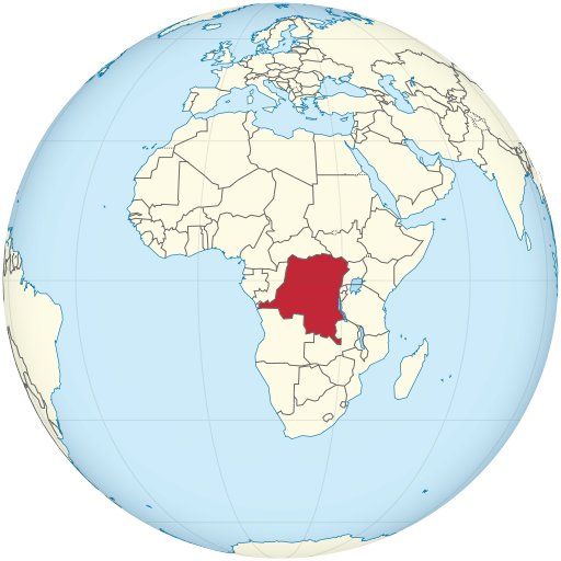 Democratic of Republic highlighted in Central Africa on Globe