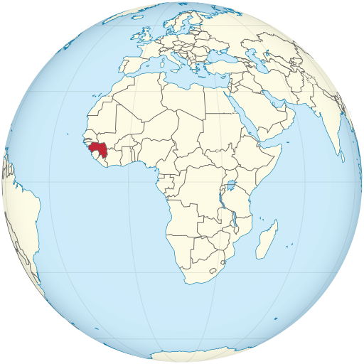 Guinea Conakry highlighted on map