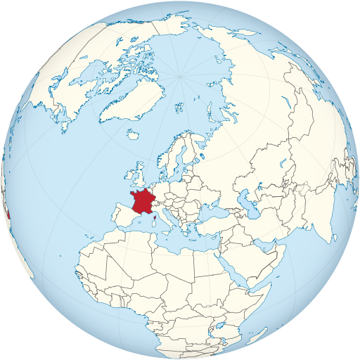 France highlighted on a globe
