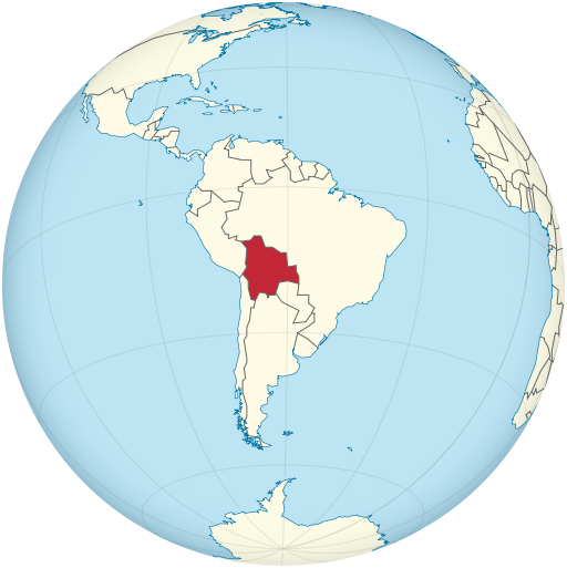 Bolivia highlighted on a globe