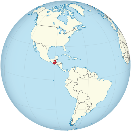 Guatemala highlighted on a globe