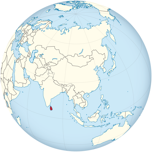 Sri Lanka highlighted on the globe