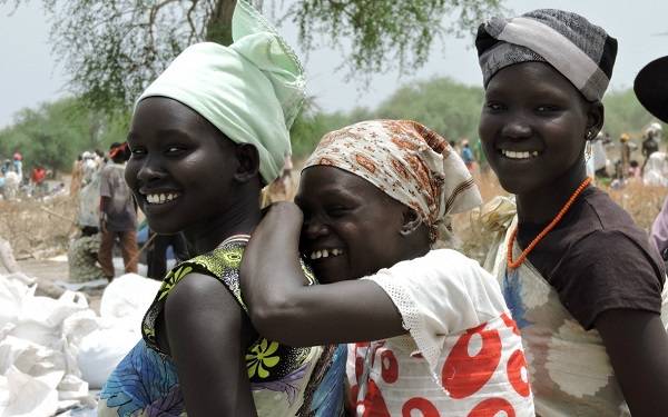Women smiling in South Sudan